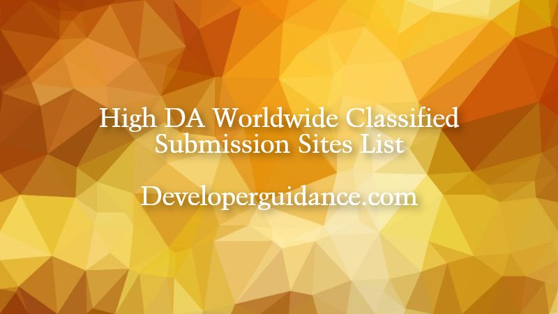 High DA Global Classified Submission Sites List